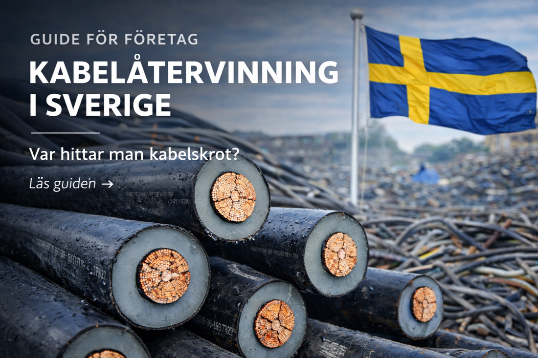 Avklippta elkablar med koppar i Sverige, råmaterial för kabelåtervinning
