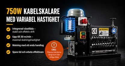 Professionell kabelskalare GR-M2 750W med justerbar hastighet för snabb och effektiv kabelskalning av alla typer av kablar