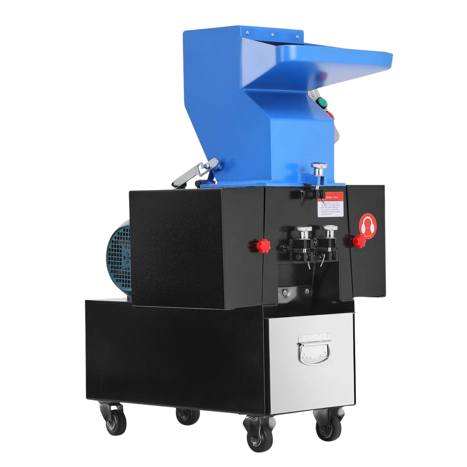 Mobil plastkvarn med hjul för enkel förflyttning i verkstad och industri